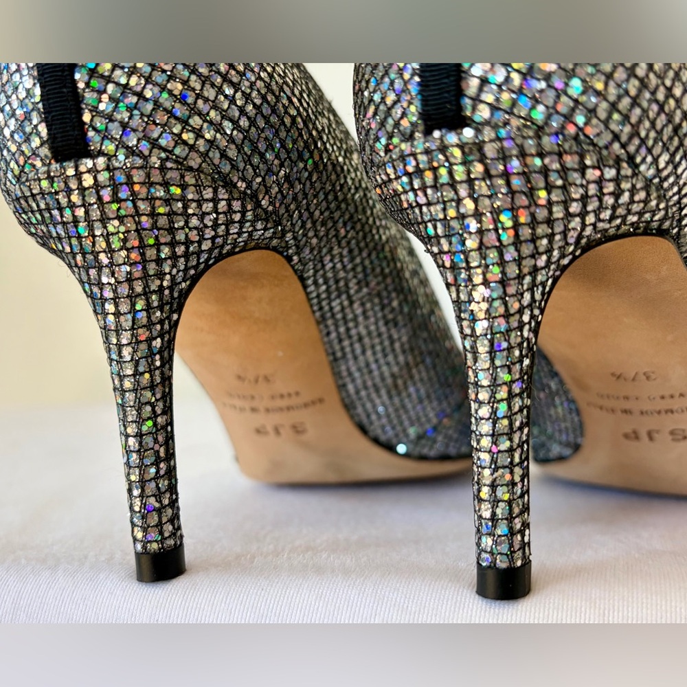 🚫sold🚫SJP Sarah Jessica Parker NWOB Nirvana Scintillate Pumps,silver, 37.5 - Picture 9 of 12